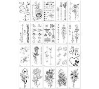 Adesivi Per Tatuaggi Minimalisti E Realistici Per Uomini E Donne, Con Farfalle, Lettere, Parole In Inglese, Fiori E Forme Geometriche Per Un Look Sexy. A164