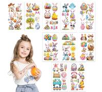 Adesivi per tatuaggi pasquali per bambini, 10 tatuaggi, foglie dealcomania, tatuaggi temporanei, coniglio pasquale, mutanti M.