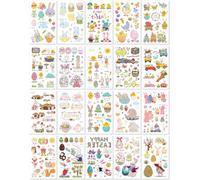 Adesivi Per Tatuaggi Pasquali Per Bambini, Ecologici, Impermeabili E Resistenti, Divertenti Tatuaggi Con Coniglietti Dei Cartoni Animati In Atmosfera Di Festa 120×75mm