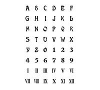 Adesivi per tatuaggi, tatuaggi temporanei, adesivi for tatuaggi temporanei con alfabeto a 2 fogli della durata di 1-2 settimane carattere artistico lettere inglesi tatuaggio finto kit tatuaggio con no