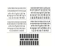 Adesivi per tatuaggi, tatuaggi temporanei, Adesivi for tatuaggi temporanei con alfabeto da 5 fogli Lettere gotiche inglesi Tatuaggi finti Kit tatuaggio con nome fai da te, nero,S