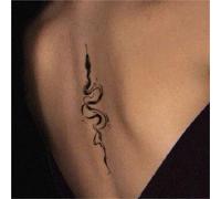 Adesivi per tatuaggi temporanei a base di erbe a forma di ombra di serpente, semipermanenti, antiriflesso, impermeabili, della durata di 2 settimane, tatuaggi finti