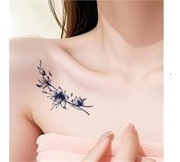Adesivi per tatuaggi temporanei a base di erbe di iris, adesivi semipermanenti impermeabili per mani, petto, clavicola e caviglia, durata 2 settimane, tatuaggi finti(1pcs)