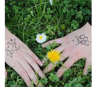Adesivi per tatuaggi temporanei a base di erbe Lucky Star per donne, impermeabili e resistenti al sudore, piccolo adesivo quadrifoglio, tatuaggi finti