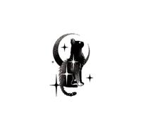 Adesivi Per Tatuaggi Temporanei A Base Di Erbe Moon Cat Shadow, Adesivi Per Tatuaggi Creativi E Onirici Personalizzati Per Donne