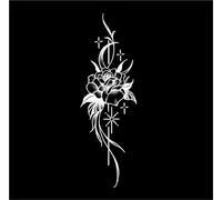 Adesivi per tatuaggi temporanei a base di erbe Moonlight Rose, impermeabili e durano due settimane, semipermanenti per la clavicola femminile, tatuaggi finti