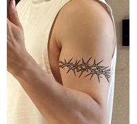 Adesivi per tatuaggi temporanei a base di erbe Thorn, bracciali impermeabili semipermanenti per uomini e donne, 2 settimane di lunga durata, tatuaggi finti