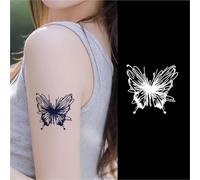 Adesivi per tatuaggi temporanei a forma di farfalla, adesivi semipermanenti impermeabili e non riflettenti per simulare la clavicola, durata 2 settimane, tatuaggi finti