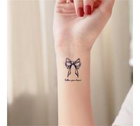 Adesivi per tatuaggi temporanei a forma di farfalla, adesivi semipermanenti impermeabili per la simulazione della clavicola posteriore e del braccio, durata 2 settimane, tatuaggi finti(1pcs)