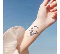Adesivi per tatuaggi temporanei a forma di farfalla, semipermanenti impermeabili per polso e caviglia, per uomini e donne, durata 2 settimane, tatuaggi finti(2pcs)