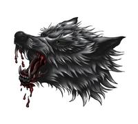 Adesivi per tatuaggi temporanei a forma di fiore sul braccio, colore sangue di lupo, simulazione di petto scuro, schiena e braccio, impermeabili e duraturi, tatuaggi finti(2pcs)