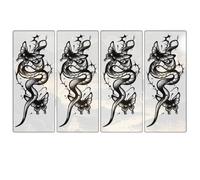 Adesivi per tatuaggi temporanei a forma di serpente con doppia farfalla, impermeabili, a forma di serpente con fiore femminile, coprono le cicatrici e durano 1-2 settimane, tatuaggi finti(4pcs)