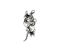 Adesivi per tatuaggi temporanei a forma di serpente con doppia farfalla, impermeabili, a forma di serpente con fiore femminile, coprono le cicatrici e durano 1-2 settimane, tatuaggi finti(1pcs)