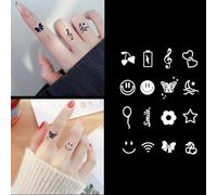Adesivi per tatuaggi temporanei con dita, impermeabili, a lunga durata, a forma di farfalla, per clavicola e dorso della mano, per uomini e donne.(C)