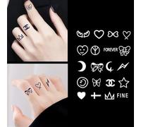 Adesivi per tatuaggi temporanei con dita, impermeabili, a lunga durata, a forma di farfalla, per clavicola e dorso della mano, per uomini e donne.(B)