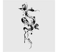 Adesivi per tatuaggi temporanei con farfalla nera e serpente danzante, semipermanenti, antiriflesso, impermeabili, durata 2 settimane, tatuaggi finti