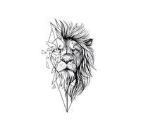 Adesivi Per Tatuaggi Temporanei Con Leone, Impermeabili A Lunga Durata Per Una O Due Settimane