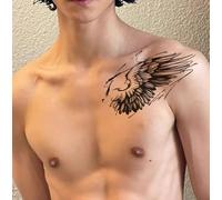 Adesivi Per Tatuaggi Temporanei Con Succo Di Erbe E Simulazione Di Ali, Tatuaggi Finti Per Uomini E Donne, Impermeabili E Anti-Sfregamento, Semipermanenti, Della Durata Di 2 Settimane O Temporaneo