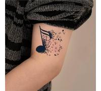 Adesivi per tatuaggi temporanei semipermanenti e di lunga durata con nota rotta per 2 settimane per uomini e donne, braccio posteriore per dito, petto(1pcs)