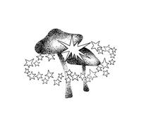 Adesivi per tatuaggi temporanei semipermanenti e di lunga durata impermeabili a forma di fungo stellato per uomini e donne, braccio posteriore per torace e dito(3pcs)