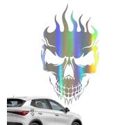 Adesivi per teschio gotico per auto, adesivi per auto con teschio - adesivi riflettenti impermeabili per auto con design a testa di morte, decorazione a strisce riflettenti, decorazione