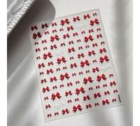 Adesivi per unghie 5D con fiocco e mela rossa in rilievo, minimalisti e dolci, eleganti e festivi per il Natale, decorazioni per manicure semplici ma festive GeometricoPET