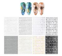 Adesivi Per Unghie A 8 Lettere, Adesivi Per Decorazioni Per Unghie, Materiali Per Nail Art Fai-Da-Te, Adesivi Per Unghie Autoadesivi, Adesivi Per Unghie Retrò.