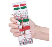 Adesivi per unghie a polimerizzazione rapida Disegni per feste di Natale Decalcomanie a prova di sbavature per vita occupata Facile applicazione Adesivi per unghie a polimerizzazione rapida