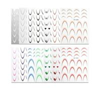 Adesivi Per Unghie A Punta Francese | 14 Fogli Stencil Utensili Decalcomanie Autoadesive | Adesivi Per Unghie Manicure French Sfumato | Per Donne Ragazze Principianti Artisti Casa Salon Viaggio Routin