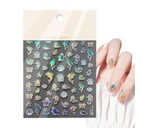 Adesivi per unghie, adesivi per unghie - Decalcomanie per adesivi per in rilievo tema mare | Decorazione adesiva per per donne e ragazze, forniture per unghie per il salone di casa