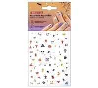 Adesivi per unghie autoadesivi di Halloween Alpino|Disegni di Halloween assortiti | Decalcomanie per unghie |Accessori per unghie con diversi disegni, glitter e colori | Nail Stickers