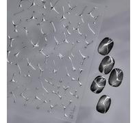 Adesivi per unghie con linee argentate metallizzate, irregolari, linea d'onda francese, design delle unghie, astratto, gotico, punk, strisce curve