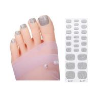 Adesivi per unghie dei piedi in gel semi indurito strisce per unghie dei piedi in tinta unita strisce di smalto per unghie dei piedi avvolge l'unghia del piede decorazione artistica