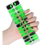 Adesivi per unghie di Halloween che si illuminano al buio strisce di smalto semi-indurito gel manicure per donna Halloween gel semi induriti bagliore nel chiodo scuro