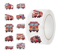 Adesivi per vigili del fuoco - Set impermeabile 500 volte | Adesivi autoadesivi per cartoni animati Jar Container Lettera Notebook Busta e decorazione del veicolo