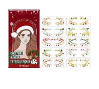 Adesivi Per Volti Di Natale - Confezione Da 10 Decalcomanie Temporanee Per Trucco Per Il Divertimento Delle Vacanze Invernali | Decorazioni Per Il Viso In Atmosfera Vacanziera, Adesivi Per Il Viso Ad