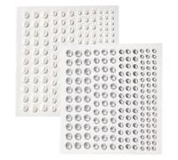 Adesivi Perline Viso 3mm 4mm 5mm 6mm in Acrilico Plastico | Strass Decorativi Autoadesivi, per Occhi e Lavori Creativi, Finitura Sicura, Formato Leggero e Pratico