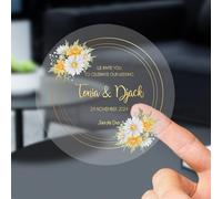 Adesivi personalizzati Adesivi personalizzati Etichette per aziende Logo e nome Festa di compleanno Baby Candy Candele Scatole regalo Bomboniere Etichette Adesivi di ringraziamento (Trasparente - Foil