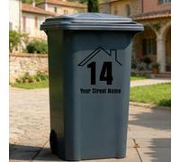 Adesivi Personalizzati for Bidoni Della Spazzatura, Decalcomanie Con Indirizzo for Bidoni Della Spazzatura, Del Riciclaggio E Dei Rifiuti Da Giardino Con Numero Civico E Nome Della Via(9.8x9.1in)