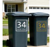 Adesivi Personalizzati In 2 Pezzi Con Indirizzo E Numero Civico - Adesivi Personalizzati Per Contenitori Esterni Per Rifiuti, Riciclaggio E Rifiuti Da Giardino Con Il Tuo Testo(15cm)