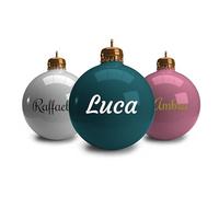 Adesivi Personalizzati in Vinile | Scritte e Nomi in Vari Colori e Font | Adesivo Permanente per Palline di Natale, Decorazioni, Regali (Bianco Opaco, 6 cm)