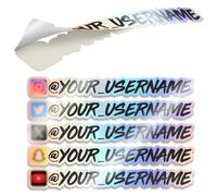 Adesivi personalizzati per sito web e loghi per social media - Design personalizzati con font, colori e opzioni logo, regali ideali per uomini, donne e bambini 13×3cm,18×4cm,8×1,8 cm,22x4,8 cmCarta te