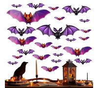 Adesivi Pipistrelli Di Halloween | 24 Pezzi Pipistrelli 3D Da Parete | Decorazione Interni Per Camera Da Soggiorno Aula Negozio | Feste Compleanno E Celebrazioni