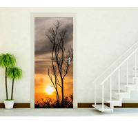 ADESIVI PORTE ADESIVO PORTA WALL STICKERS DECORAZIONE CASA TRAMONTO ALBERO P107