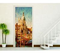 ADESIVI PORTE ADESIVO PORTA WALL STICKERS VENEZIA VENICE GONDOLA VINTAGE P36