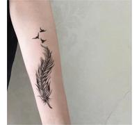 Adesivi realistici con erbe di piume di rondine per clavicola, vita e addome; 2 settimane di lunga durata; Tatuaggi finti