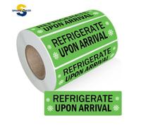 Adesivi refrigerati all'arrivo 2,5 x 7,6 cm, con scritta "Keep Refrigerated Food Packaging Warning Shipping Labels Keep Cold Food Service", adesivi per farmacie e farmacie (verde)