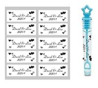 Adesivi regalo personalizzati per bomboniere, etichette a bolle per bomboniere, etichette a bolla di laurea, adesivi personalizzati per sacchetti regalo, bottiglia di sapone a bolle (2,5 cm x 5 cm)