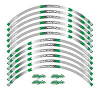Adesivi Riflettenti Per Ruote Con Emblema Adesivo Moto Per Kawasaki Per NINJA250 300 650 1000 ZX-6R 10R 14R H2/H2R(B Green)