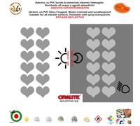 Adesivi rifrangenti cuori argento sticker harts silver reflective cropped 24 pz.